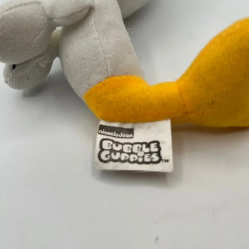 Nickelodeon Bubble Guppies Bubble Puppy Plush White Dog Green Collar 2013 7 inch